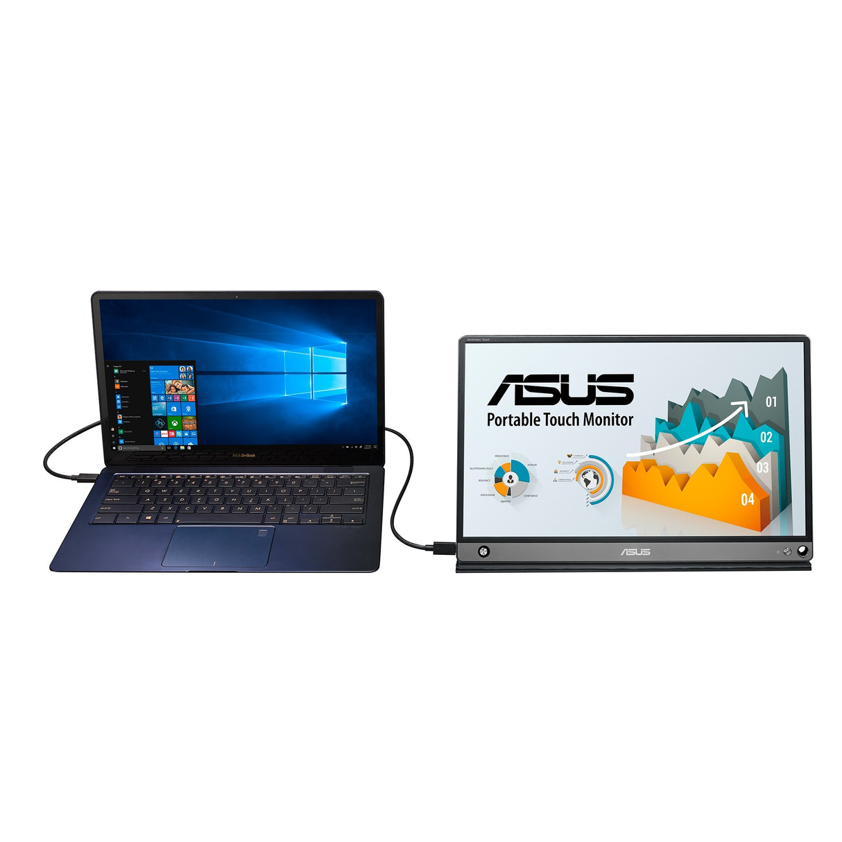Moniteur à écran tactile Asus Zenscreen MB16AMTR 15,6 (noir, mini-HDMI, 2x USB-C)