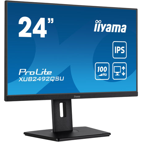 Moniteur Iiyama prolite xub2492qsu-b1 23,8 (noir (mat), HDMI, port d'affichage, 3x USB-A, USB-C)