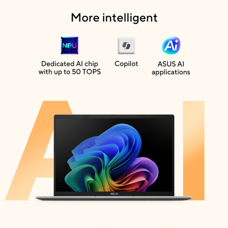 Asus vivobook 14 m1407ga-ly012w 14 copilot + ordinateur portable (argent | ryzen ai 7 445 | radeon 840m | 16 go | SSD 512 GD)