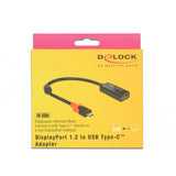 Delock adaptateur de port d'affichage pour moniteur USB-C 4k (noir, 0,2 mètre)