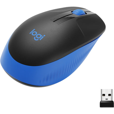 Souris sans fil pleine grandeur Logitech m190 (bleue, 1000 dpi)