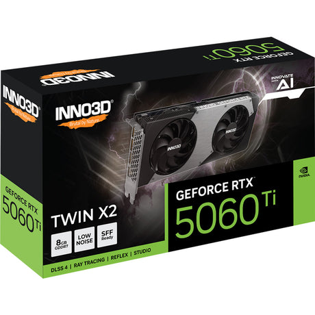 Inno3d n506t2-08d7-193075n geforce rtx™ 5060 ti 8 Go twin x2, 8 Go, GDDR7, 128 bits, 650 W