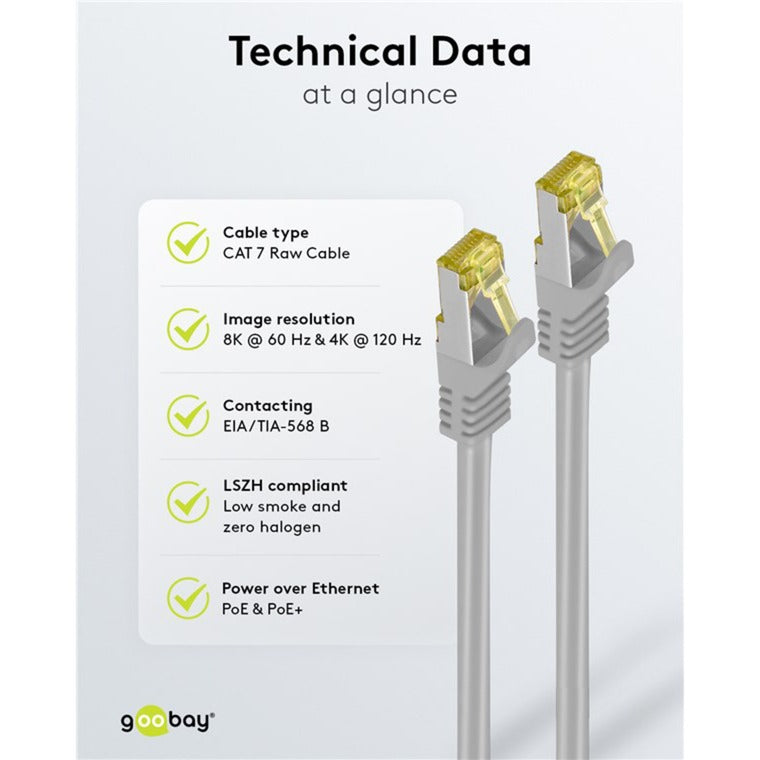 Câble patch Goobay cat 6a s ftp avec câble cat 7