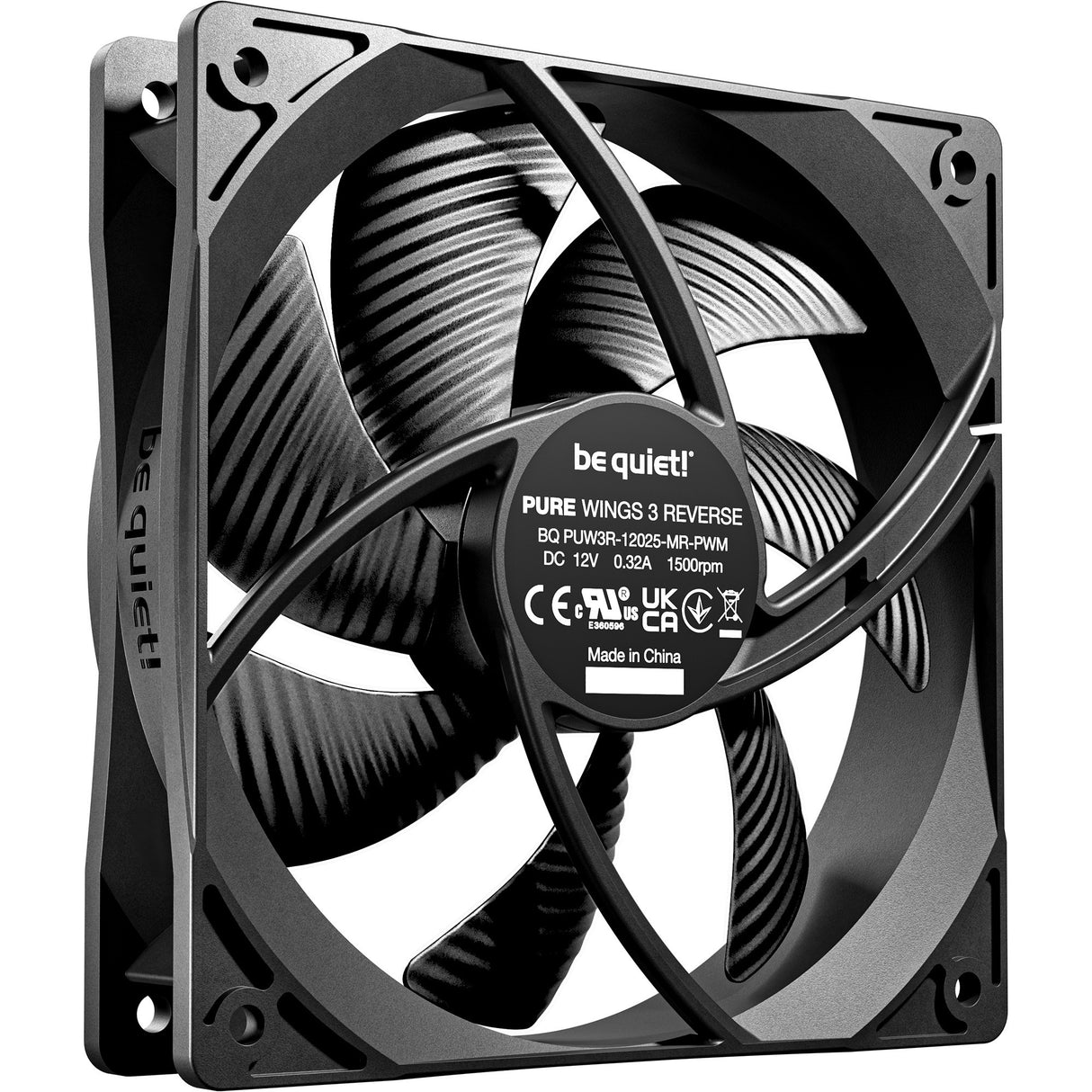Soyez silencieux! pure ailes 3 ventilateurs de boîtier inversés (noir, 3 pièces, 120 x 120 x 25 mm, pwm)