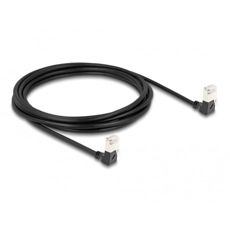 Delock câble réseau rj45 cat.6a s ftp slim 90° coudé vers le bas câble de 3 m (noir)