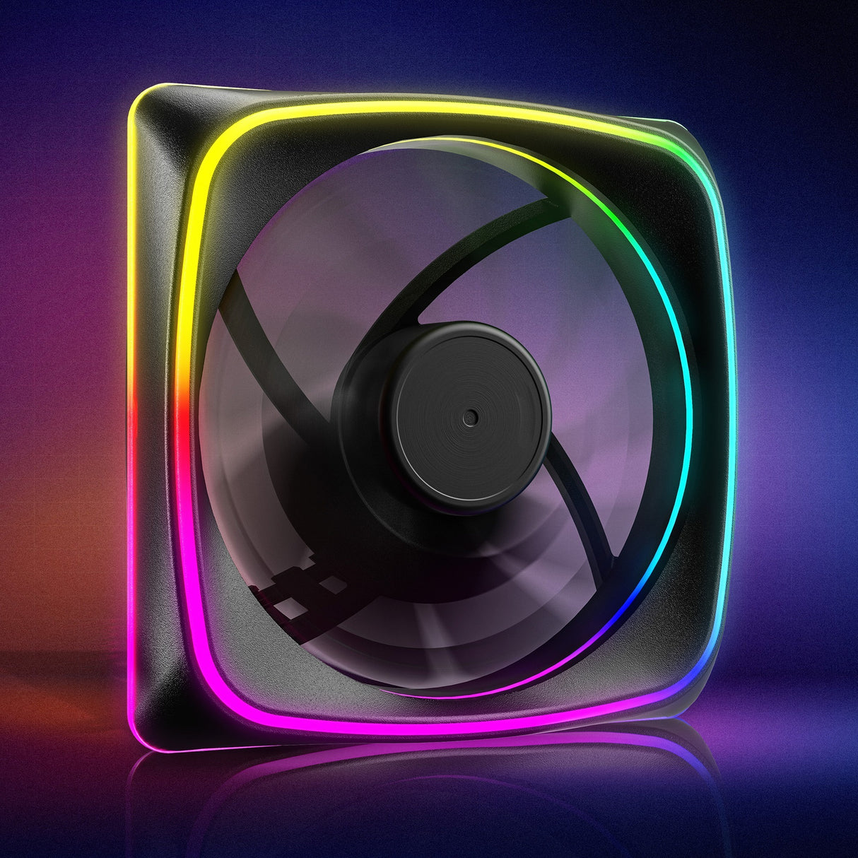 Sharkoon requin lumières rgb pwm ventilateur de boîtier (noir, 120 x 120 x 25 mm)