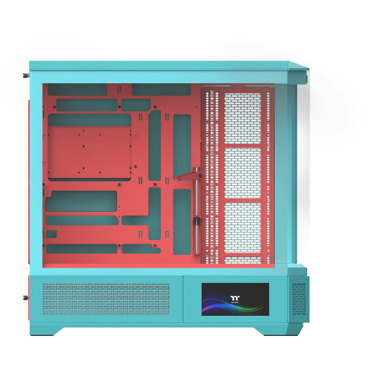 Boîtier grande tour Thermaltake view 600 tg menthe fraise (menthe berry | 2x USB-A | 1x USB-C | verre trempé)