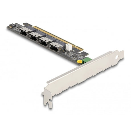 Delock carte pci express x16 vers 4 x adaptateur réseau interne sff-8654 4i nvme
