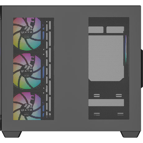 Boîtier tour midi Xyz pc gear tesseract x (noir | 2x USB-A | 1x USB-C | verre trempé)