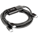 Club 3D USB Type-C, câble de chargement en Y vers 2x câble répartiteur USB Type-C (noir, 1,83 mètres, max. 100 W)