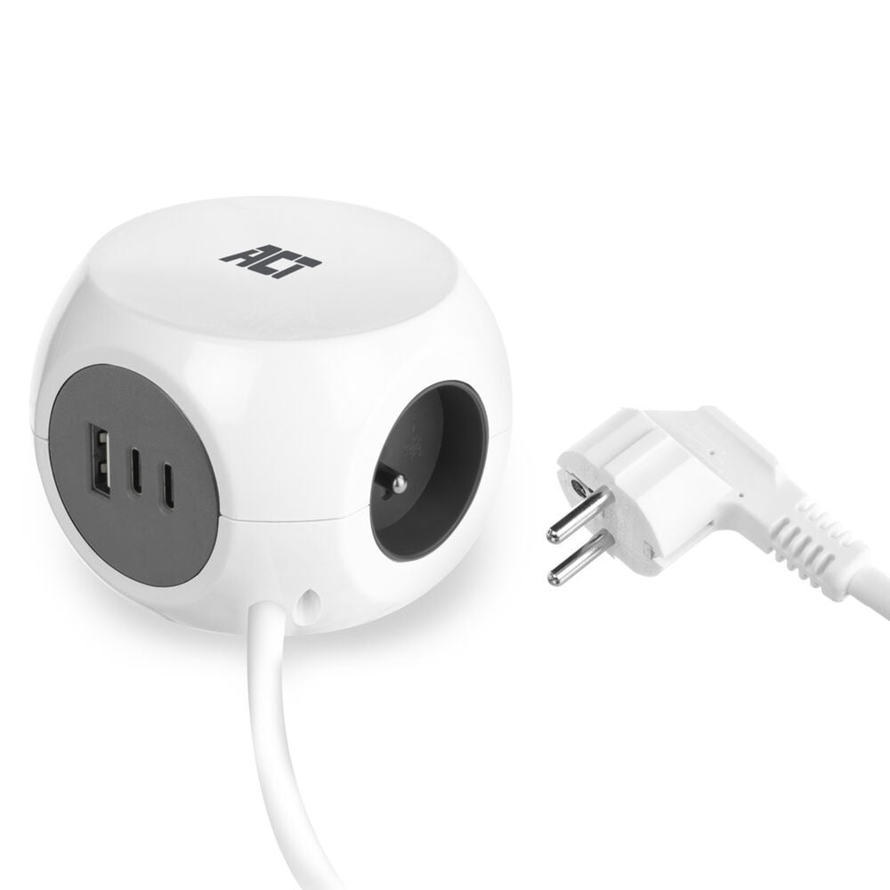 Cube multiprise de connectivité Act avec 3 prises, 30w d