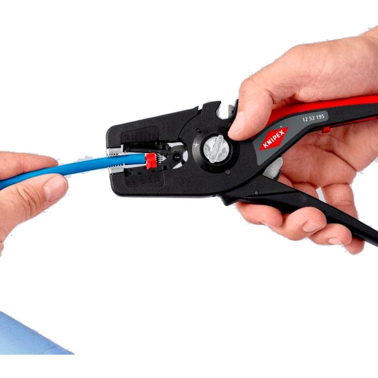 Pince à dénuder automatique Knipex | longueur 195 mm | 0,08-16 (AWG 28-5) mm² | 1 pièce - 12 52 195 - 12 52 195