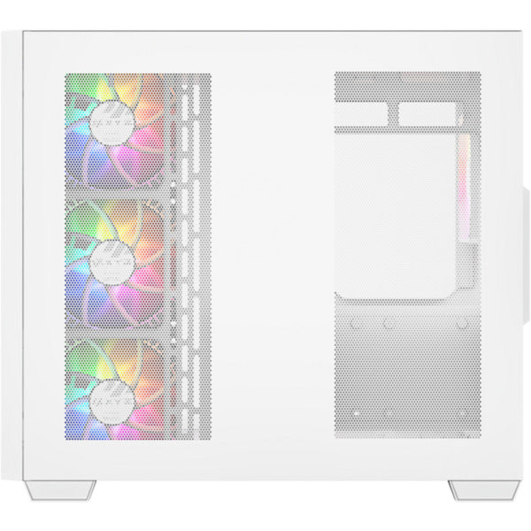 Boîtier tour midi Xyz PC Gear Qubex (blanc | 2x USB-A | 1x USB-C | Verre trempé)