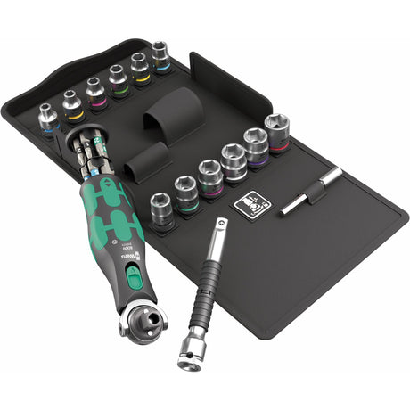 Wera 8009 zyklop jeu de poche 3 embouts (noir vert, 27 pièces)