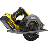 Scie circulaire Stanley fatmax v20 18v scie circulaire à main 190mm (noir jaune, batterie et chargeur inclus, avec étui)