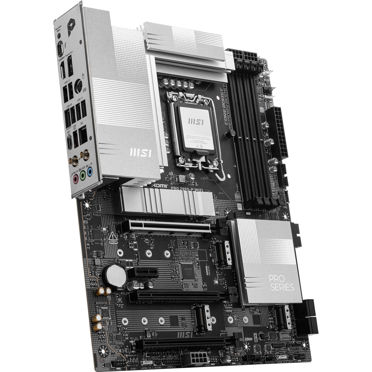 Carte mère MSI Pro Z890-P WiFi Socket 1851 (noir argent, RAID, 5 Go-LAN, WiFi 7, BT, Sound, ATX)