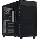 Asus prime ap303 - tempered glass panel midi tower behuizing (zwart | 2x usb-a | 1x usb-c | tempered glass)