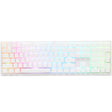 Ducky Zero 6108 clavier de jeu mécanique RVB blanc pur (blanc, disposition américaine (qwerty), bleu cerise mx2a, 100 %, LED RVB, pbt double-shot, échange à chaud, 2,4 GHz | Bluetooth | USB-C)