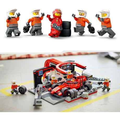 Lego 60443 City Arrêt au stand F1 et équipe au stand avec Ferrari
