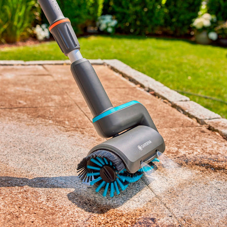 Gardena aquabrush brosse à rouleau moyenne, pour brosse de lavage multi-nettoyants sans fil (gris turquoise, 14849-20)
