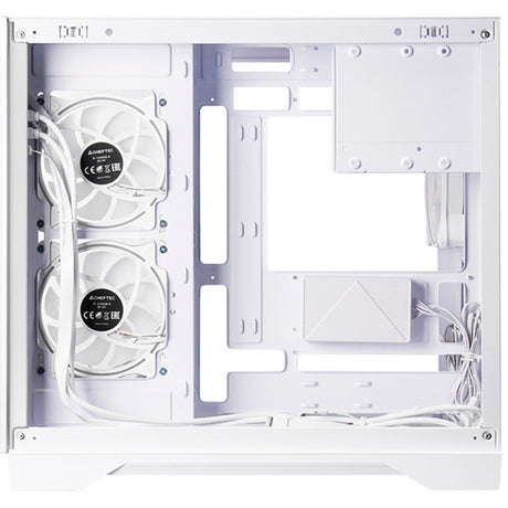 Boîtier Chieftec Visio Midi Tower (blanc | 2x USB-A | 1x USB-C | RVB | verre trempé)