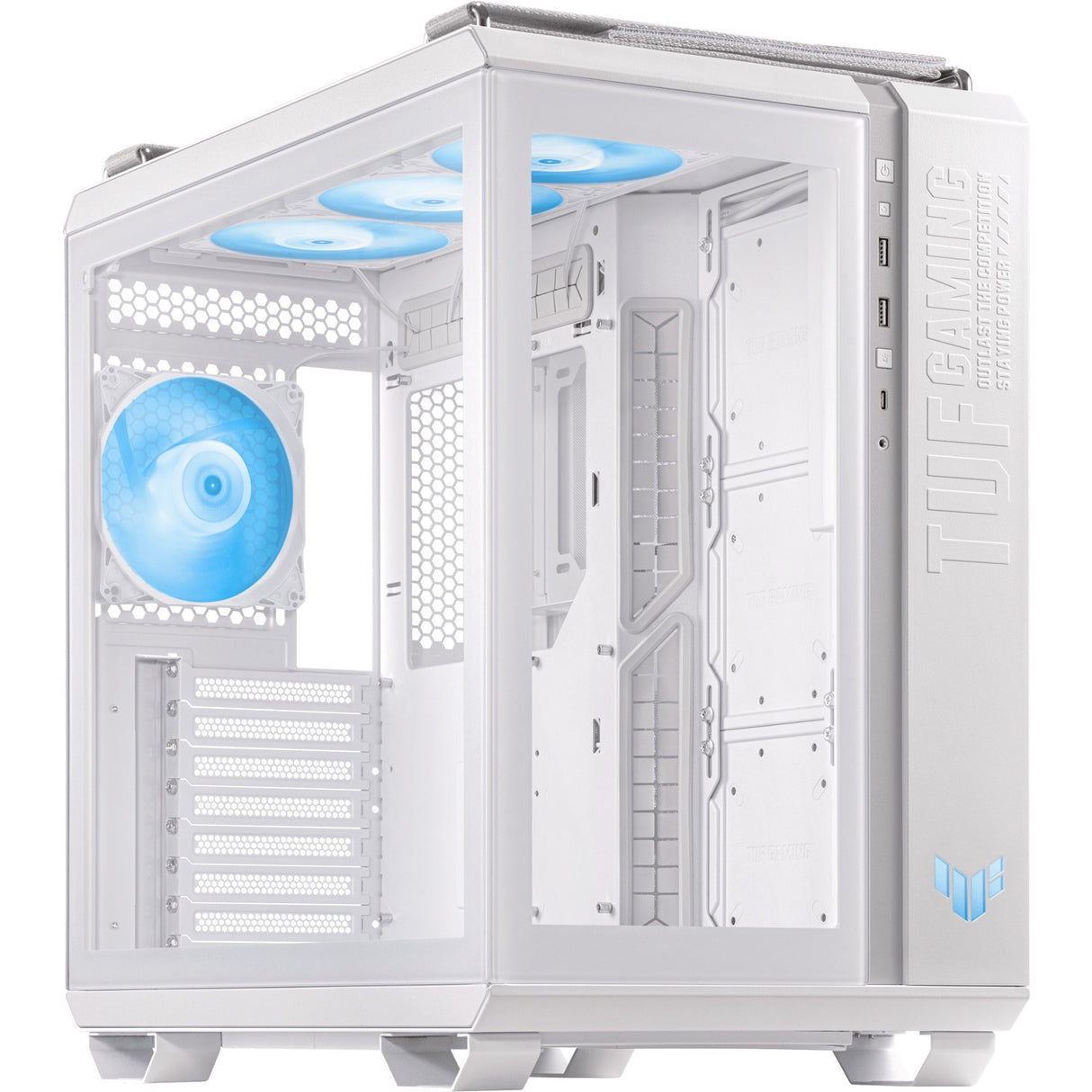 Boîtier tour midi Asus tuf gaming gt502 plus (blanc | 2x USB-A | 1x USB-C | verre trempé)