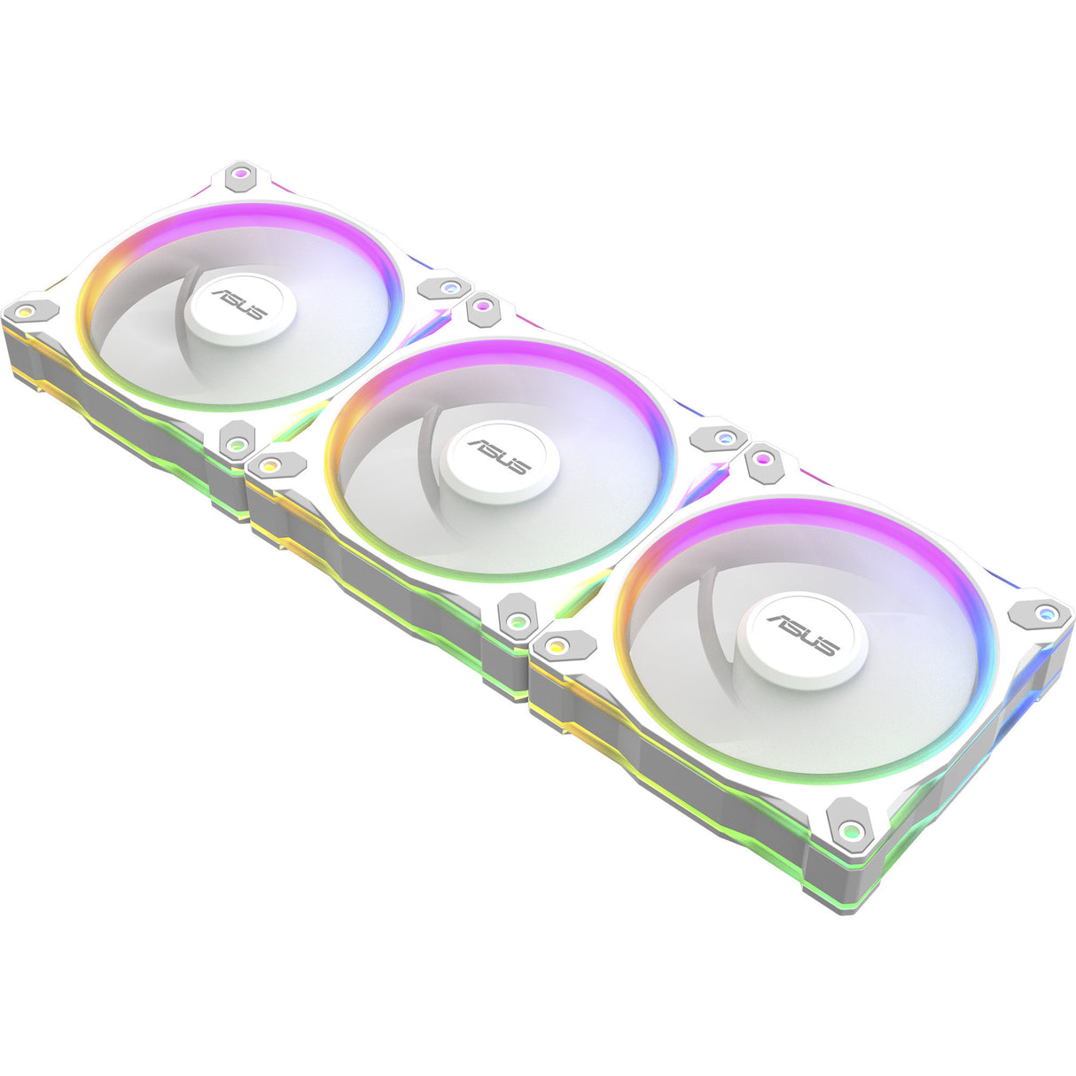 Asus prime mr120 argb reverse fan - triple pack ventilateurs de boîtier (blanc, 3 pièces, 120 x 120 x 28 mm, 3 pièces)