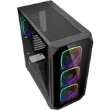 Boîtier tour midi Sharkoon ak5g rgb (noir | 2x usb-a | 1x usb-c | rgb | verre trempé)
