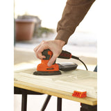 Ponceuse de détail de souris Black+decker 120 watts ponceuse delta ka2500k-qs (orange noir, accessoires et étui inclus)