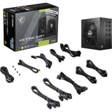 Alimentation modulaire Msi mag a750gl pcie5 ii de 750 watts (noir, 1x 12v-2x6, 3x pcie)