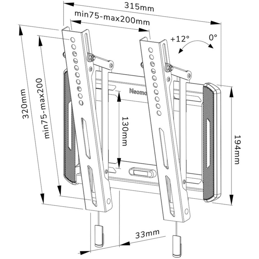 Neomounts par Newstar WL35-550BL12 TV Wall Stont
