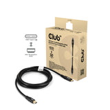 Adaptateur bidirectionnel Club 3D USB-C vers Mini DisplayPort DP40 (noir, 2 mètres, certifié Vesa)