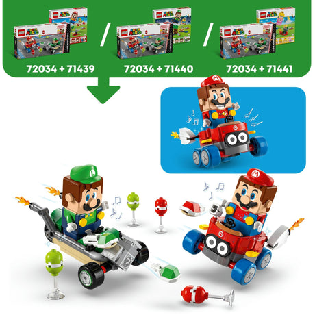 Lego super mario 72034 mario kart bébé mario contre bébé Luigi