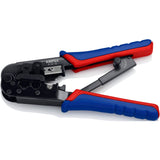 Pince à sertir Knipex 97 51 10 sb (bleu rouge, fiche RJ-11 12 et RJ-45)