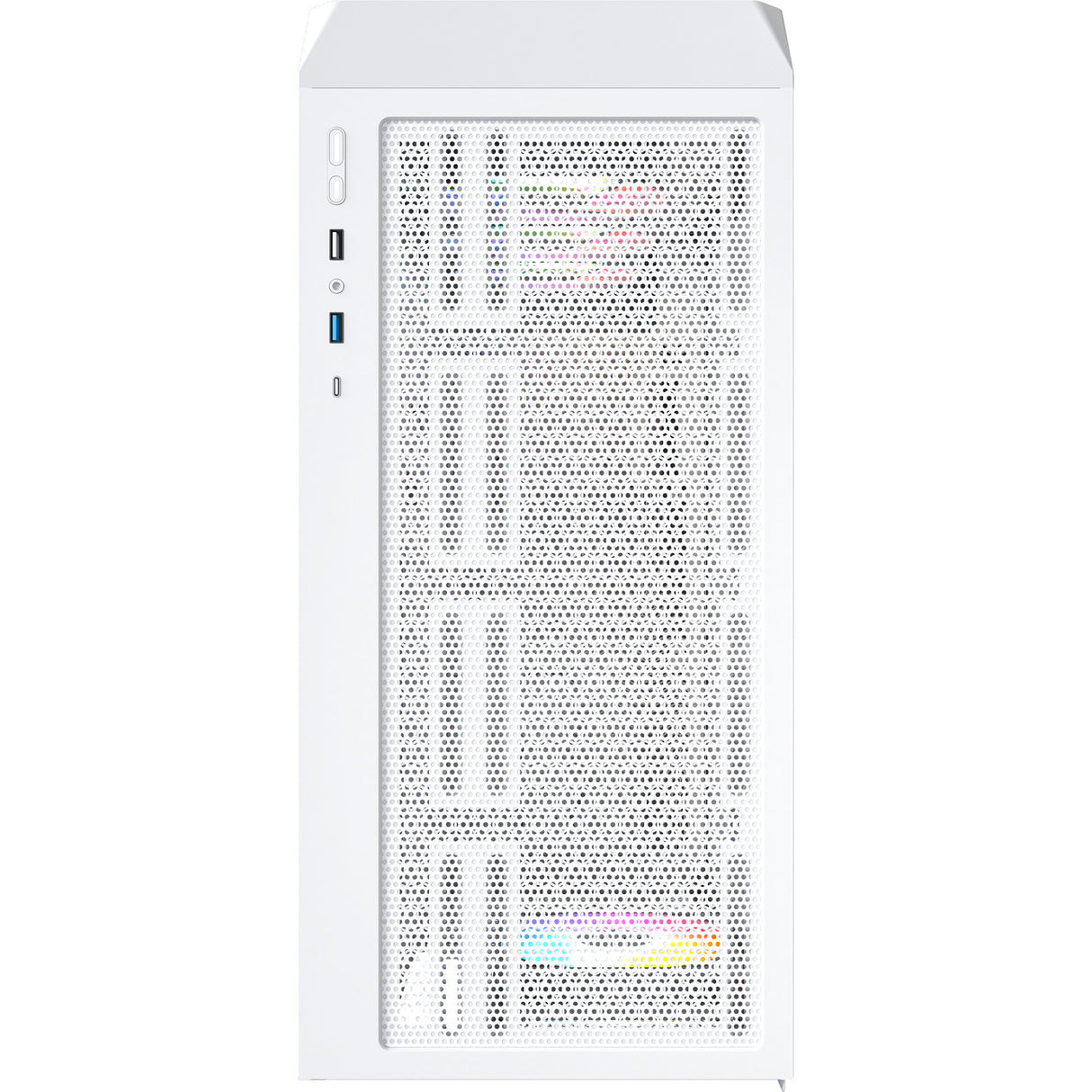 Boîtier tour midi Montech x5 (blanc | 2x USB-A | 1x USB-C | verre trempé)