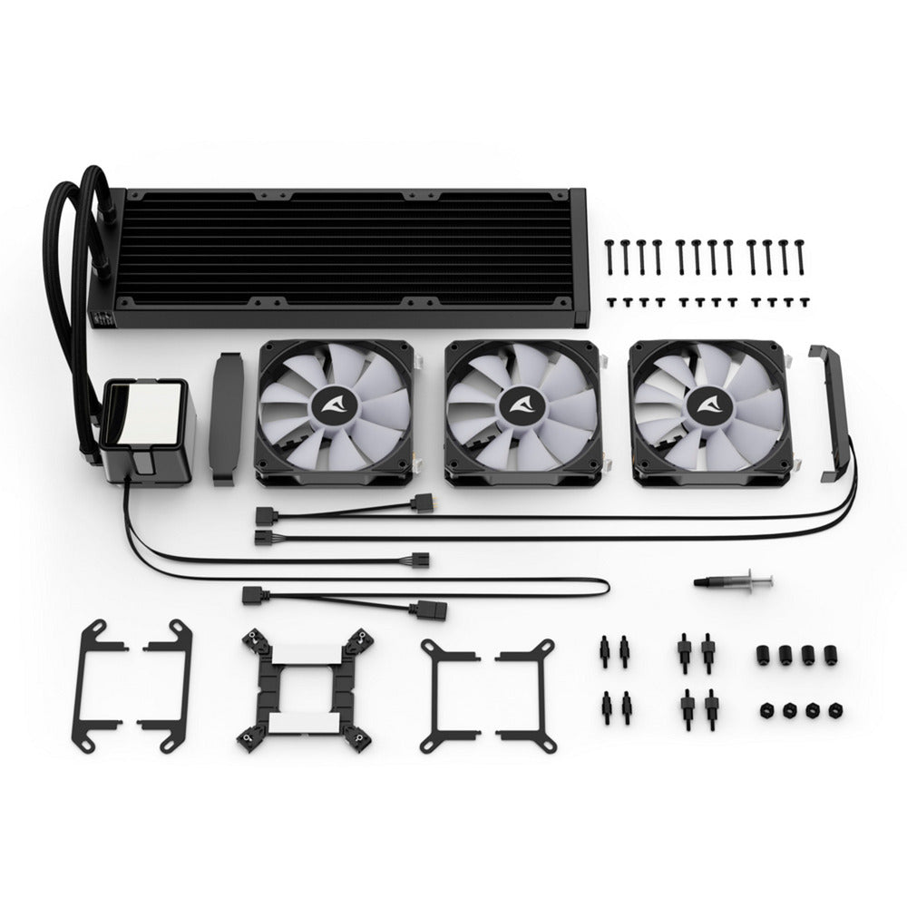 Refroidissement par eau Sharkoon s100 argb (noir, connecteur de ventilateur PWM à 4 broches)