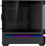 Asus prime ap202 midi tower behuizing (zwart | 2x usb-a | 1x usb-c | rgb | tempered glass)