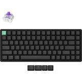 Clavier mécanique RVB Keychron k2 he-j1 version standard (noir, disposition américaine (qwerty), nébuleuse magnétique à double rail Gateron, 75 %, RVB, osa double-shot pbt, échange à chaud, 2,4 GHz | Bluetooth 5.2 | USB-C)