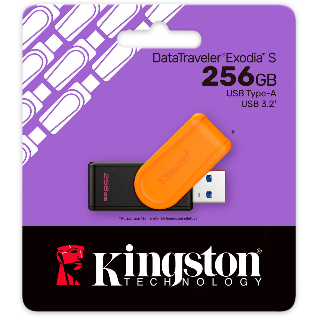 Clé USB Kingston Data Traveler Exodia S 256 Go (noir orange, DTXS 256 Go)