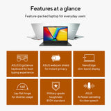 Ordinateur portable Asus vivobook go 15 e1504fa-bq5403w 15.6 (noir | ryzen 5 40 | radeon 610m | 8 go | SSD 512 go)
