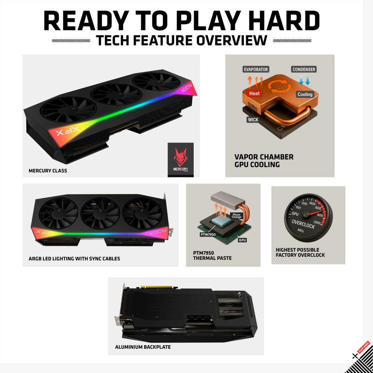 Carte graphique XFX Radeon RX 9070 XT Quicksilver (noir, RDNA4, GDDR6, 3x DisplayPort, 1x HDMI 2.1)