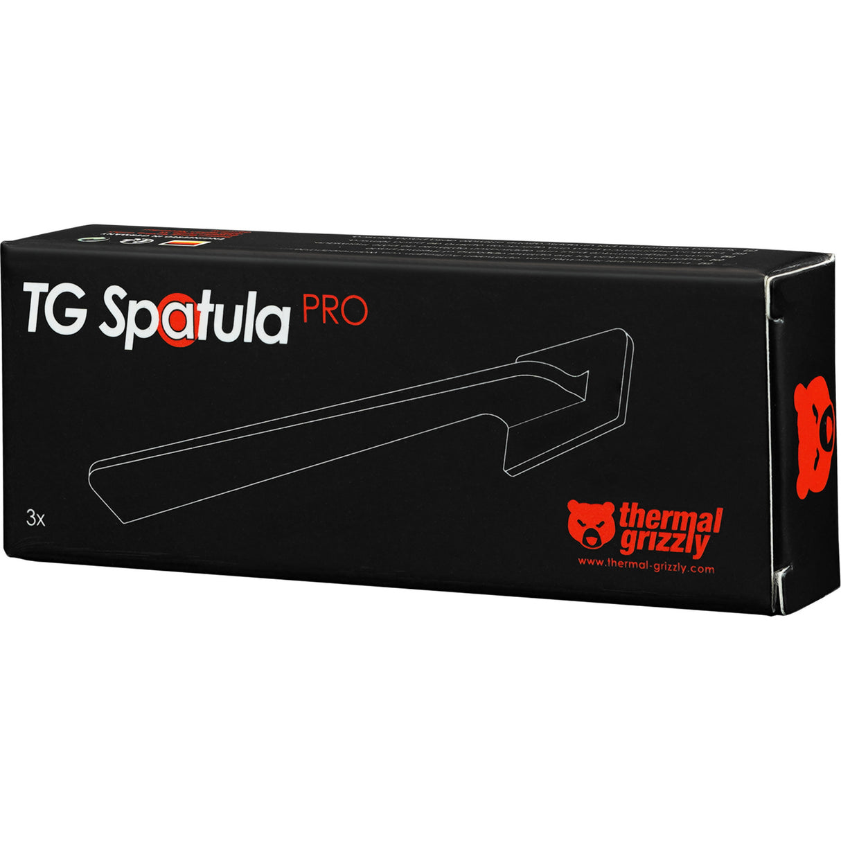 Spatule à mastic thermique Grizzly Spatula Pro (paquet de 3) (noir, 3 pièces)
