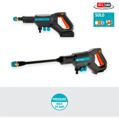 Nettoyeur haute pression Gardena aquaclean 24 18 v p4a solo (gris turquoise, 14800-55, batterie non incluse)