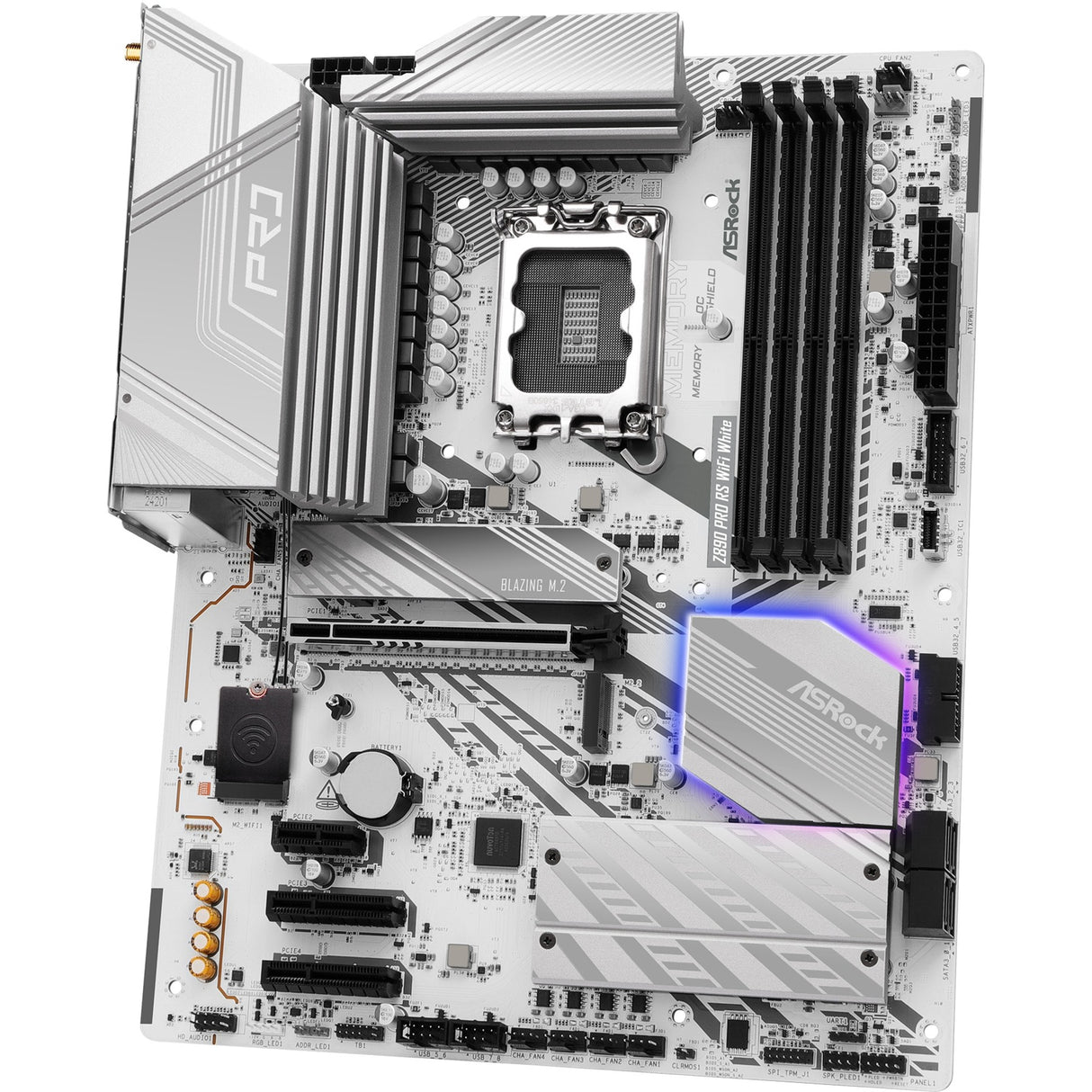 Carte mère Asrock Z890 Pro RS WiFi White Socket 1851 (blanc, RAID, 2,5 Go-LAN, Wi-Fi 6e, BT, Sound, ATX)
