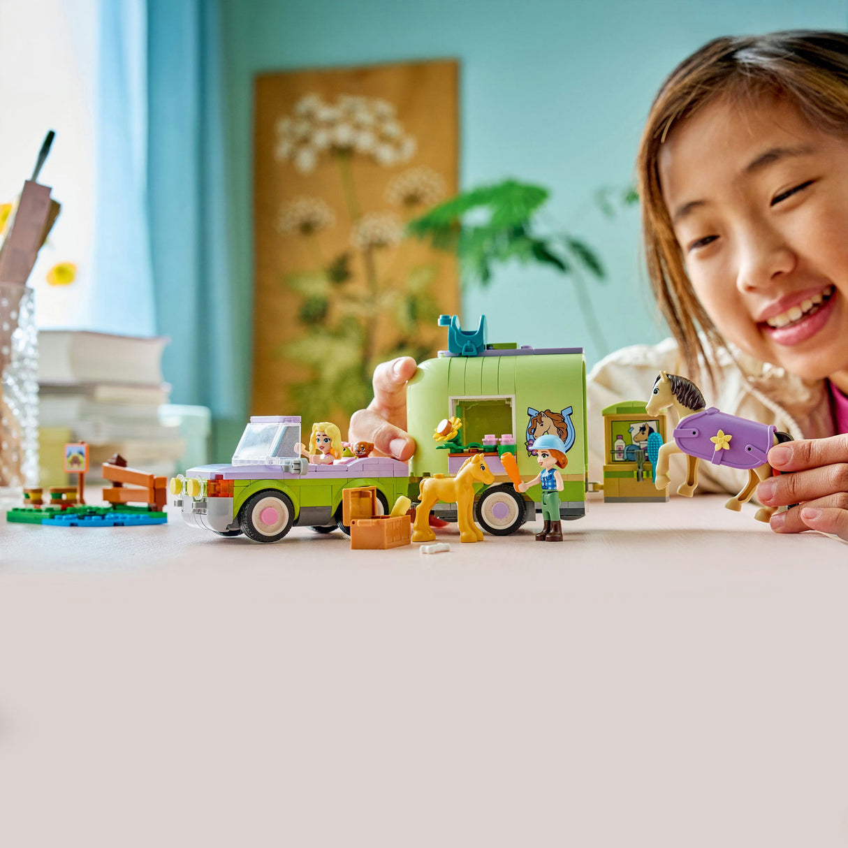 Lego Friends 42695 remorque avec cheval et poulain