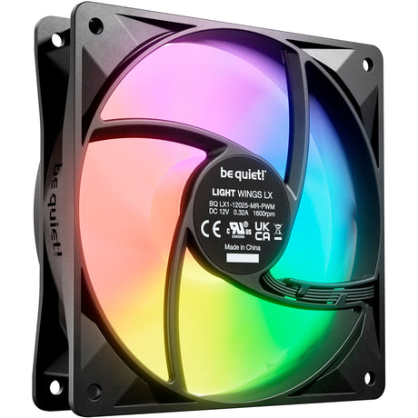 Soyez silencieux! Light Wings LX PWM RVB Ventilateurs de boîtier (Noir, 3 pièces, 120 x 120 x 25 mm)