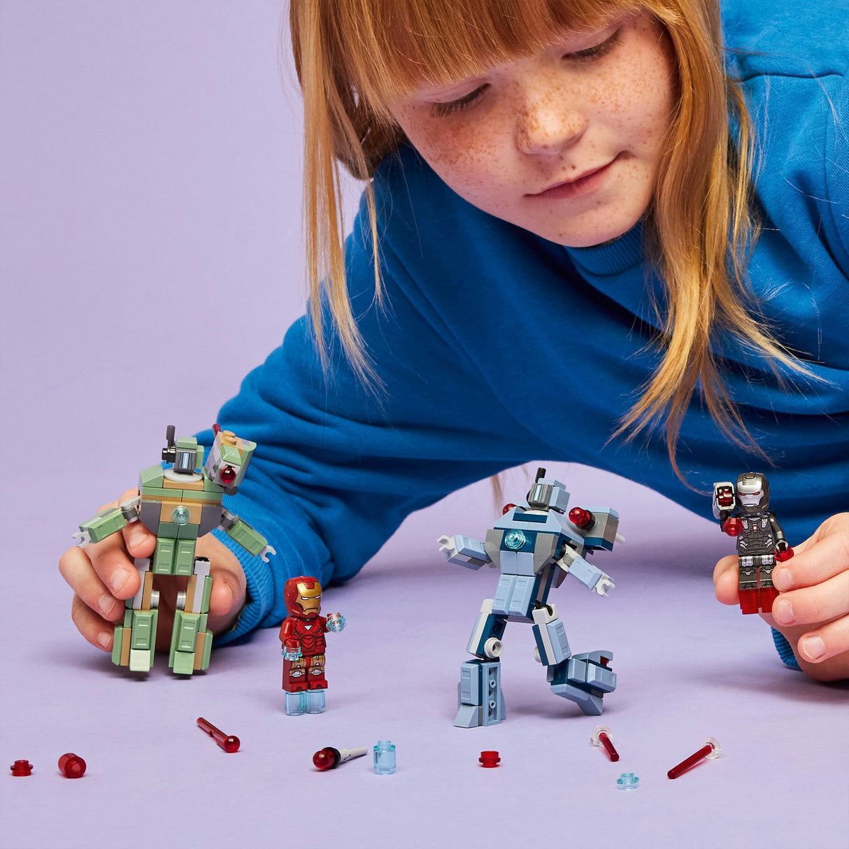 Lego super heros merveille 76320 iron man et machine de guerre contre les drones marteaux
