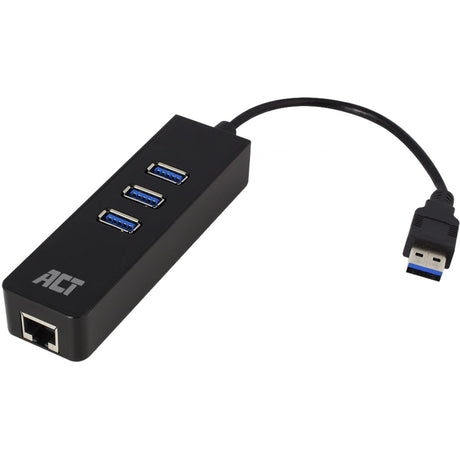 Act Connectivity ac6310 Hub USB 3.2 avec 3 ports USB-A et hub USB Ethernet (noir)