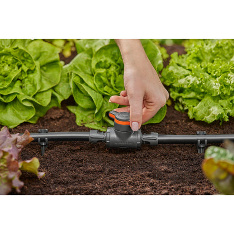 Vanne d'arrêt et de régulation du système micro-goutte Gardena 13 mm (1 2 ) (gris orange)