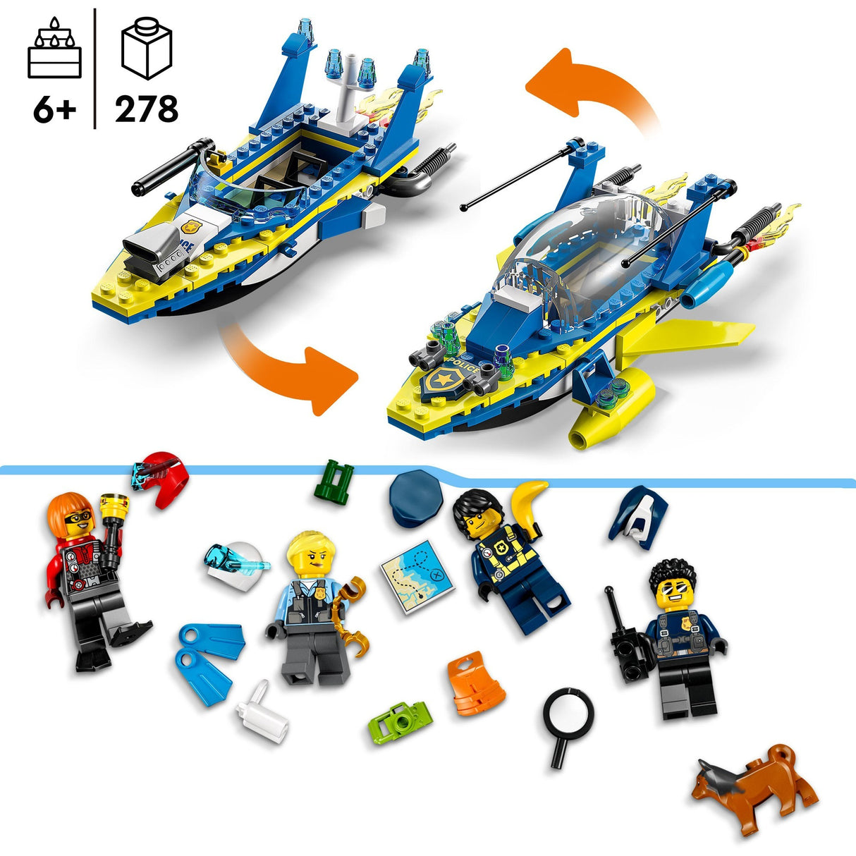 Lego City - Jouet de construction Missions de détective de la police aquatique (60355)